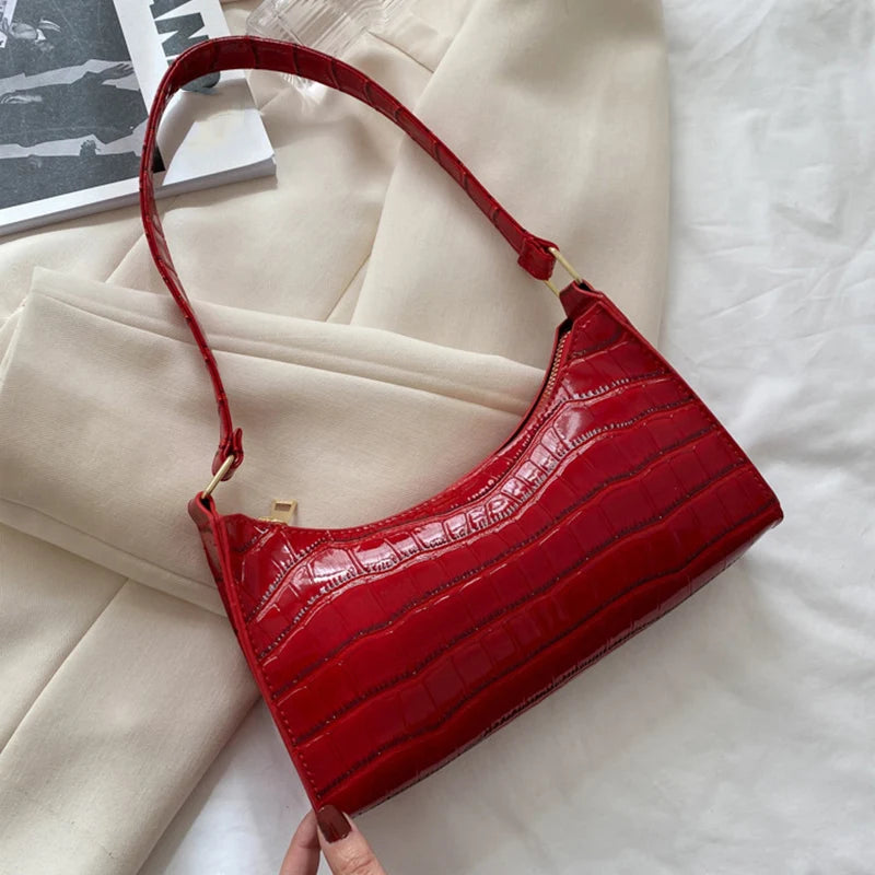 Mode PU Leder Taschen für Frauen Alligator Muster Achsel Handtasche Weibliche Kleine Unterarm Messenger Tasche Geldbörse