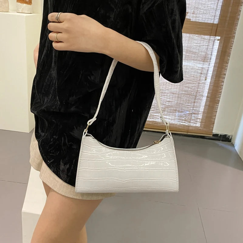 Mode PU Leder Taschen für Frauen Alligator Muster Achsel Handtasche Weibliche Kleine Unterarm Messenger Tasche Geldbörse