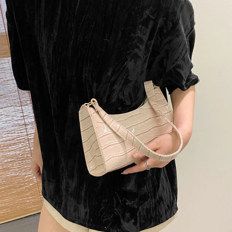 Mode PU Leder Taschen für Frauen Alligator Muster Achsel Handtasche Weibliche Kleine Unterarm Messenger Tasche Geldbörse