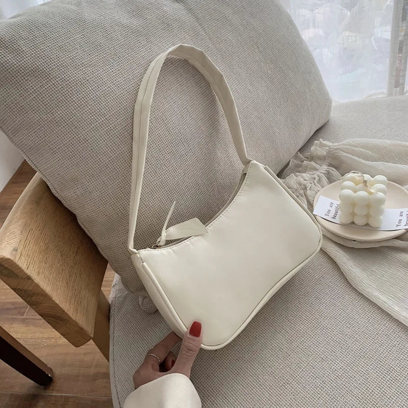Retro Unterarmtasche Damen Schleife Handtasche PU Leder Baguette Tasche Umhängetasche im westlichen Stil Achselfeuchtigkeit