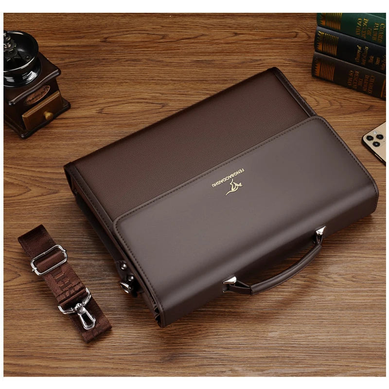 Leder Luxus Aktentaschen Für Männer Designer Arbeit Business Tote Bolsas Schwarz Handtasche Schulter Anwalt Platz A4 Seite Umhängetasche