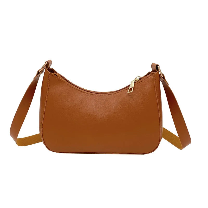 Retro Unterarmtasche Damen Schleife Handtasche PU Leder Baguette Tasche Umhängetasche im westlichen Stil Achselfeuchtigkeit