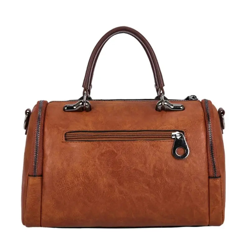 Quasten-Dekor-Damen-Umhängetasche mit großer Kapazität, modische Umhängetasche mit Reißverschluss und abnehmbarem Riemen, Boston-Handtasche