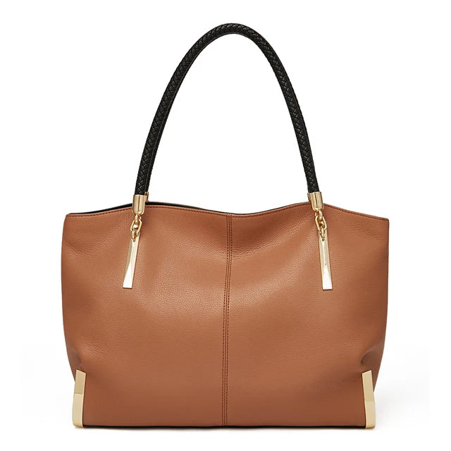 FOXER Marke Echtes Leder Handtasche Winter Frauen Original Design Schulter Tasche Luxus Tote Große Kapazität Dame Tasche Weihnachten Geschenk