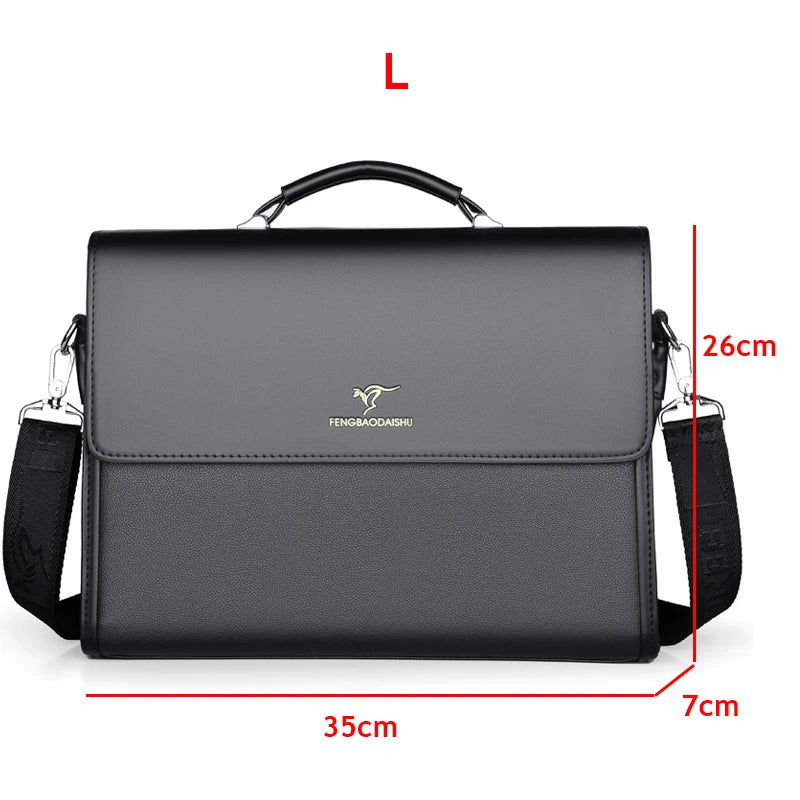 Leder Luxus Aktentaschen Für Männer Designer Arbeit Business Tote Bolsas Schwarz Handtasche Schulter Anwalt Platz A4 Seite Umhängetasche