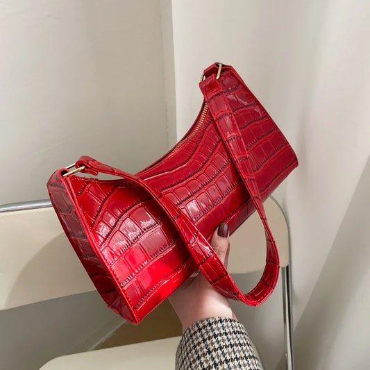 Mode PU Leder Taschen für Frauen Alligator Muster Achsel Handtasche Weibliche Kleine Unterarm Messenger Tasche Geldbörse