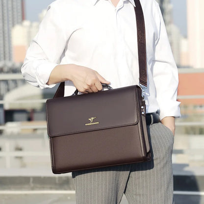 Leder Luxus Aktentaschen Für Männer Designer Arbeit Business Tote Bolsas Schwarz Handtasche Schulter Anwalt Platz A4 Seite Umhängetasche