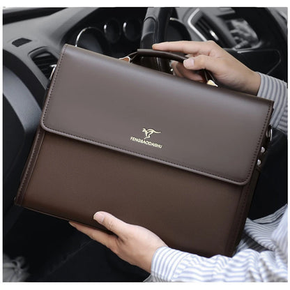Leder Luxus Aktentaschen Für Männer Designer Arbeit Business Tote Bolsas Schwarz Handtasche Schulter Anwalt Platz A4 Seite Umhängetasche