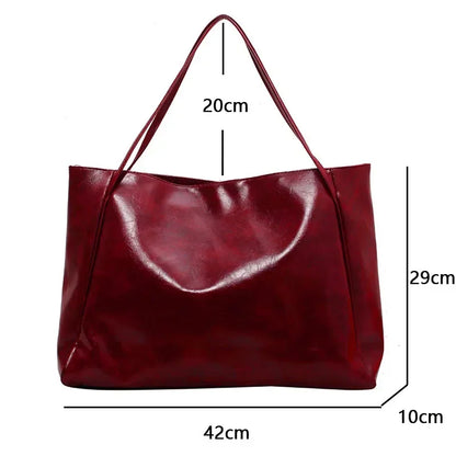 Frauen Einkaufstasche Mode Unterarm Tasche Große Kapazität Weiche Pu Leder Schulter Tasche Retro Umhängetasche Casual Tragbare BucketBags